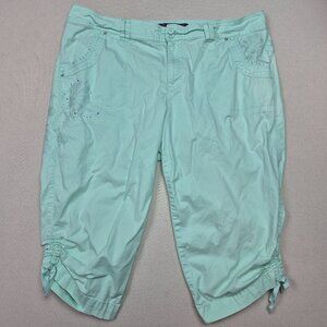 Gloria Vanderbilt Women's Mint Green Pull-On Capri Pants Plus Sz 18W 40/18.5